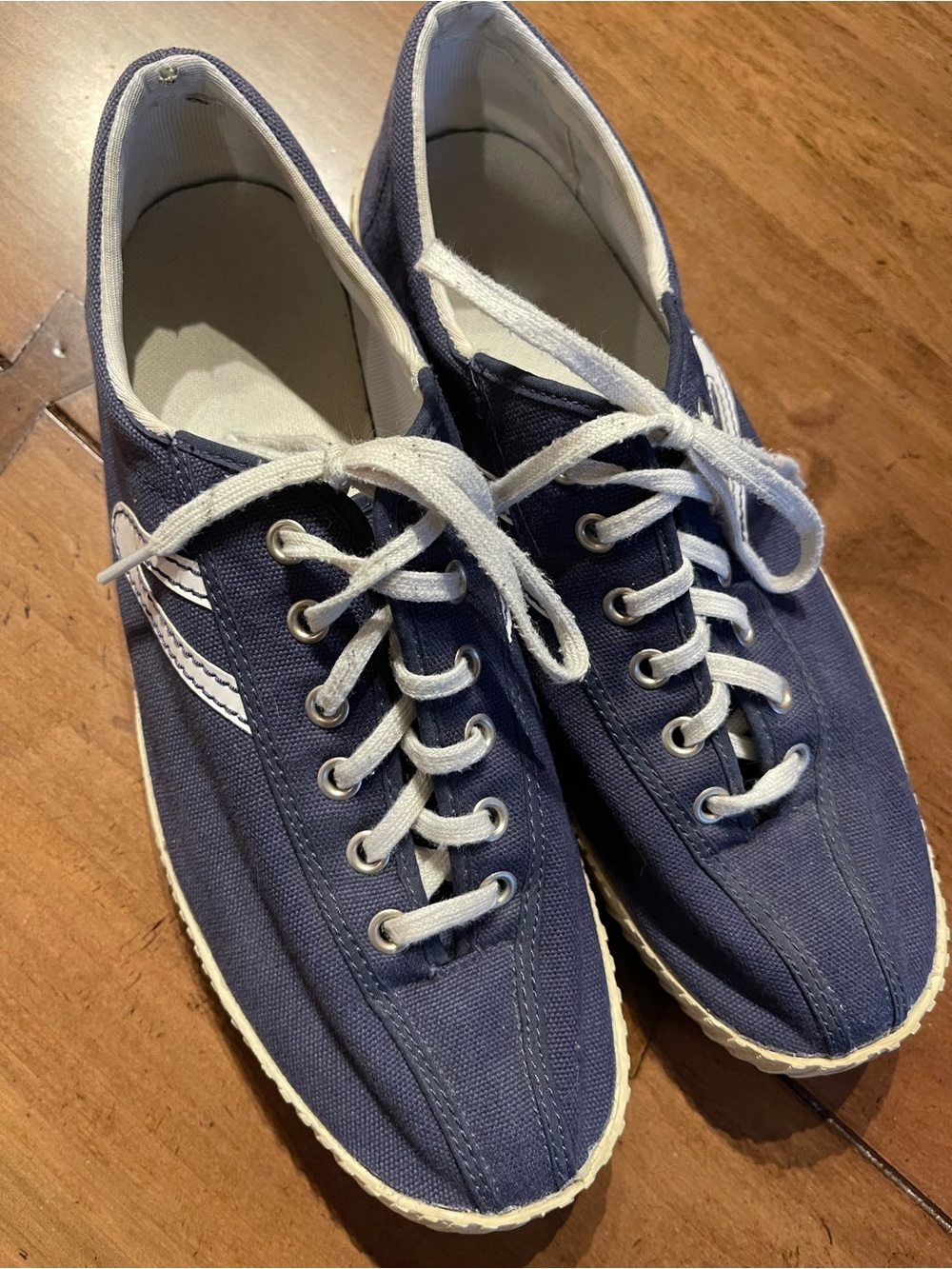 Tretorn Navy Canvas Low-Top Sneakers with White Accents